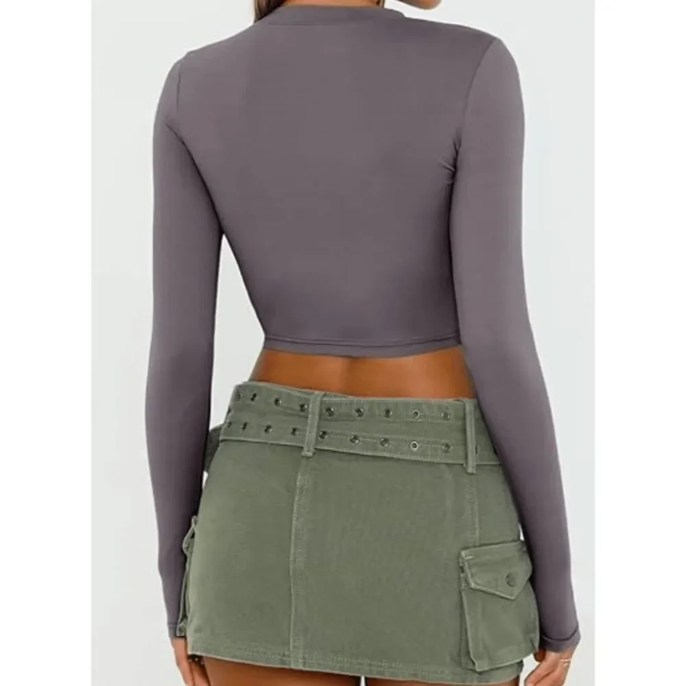 Women’s Long Sleeve Crop Top – NWT - L - Picture 2 of 4